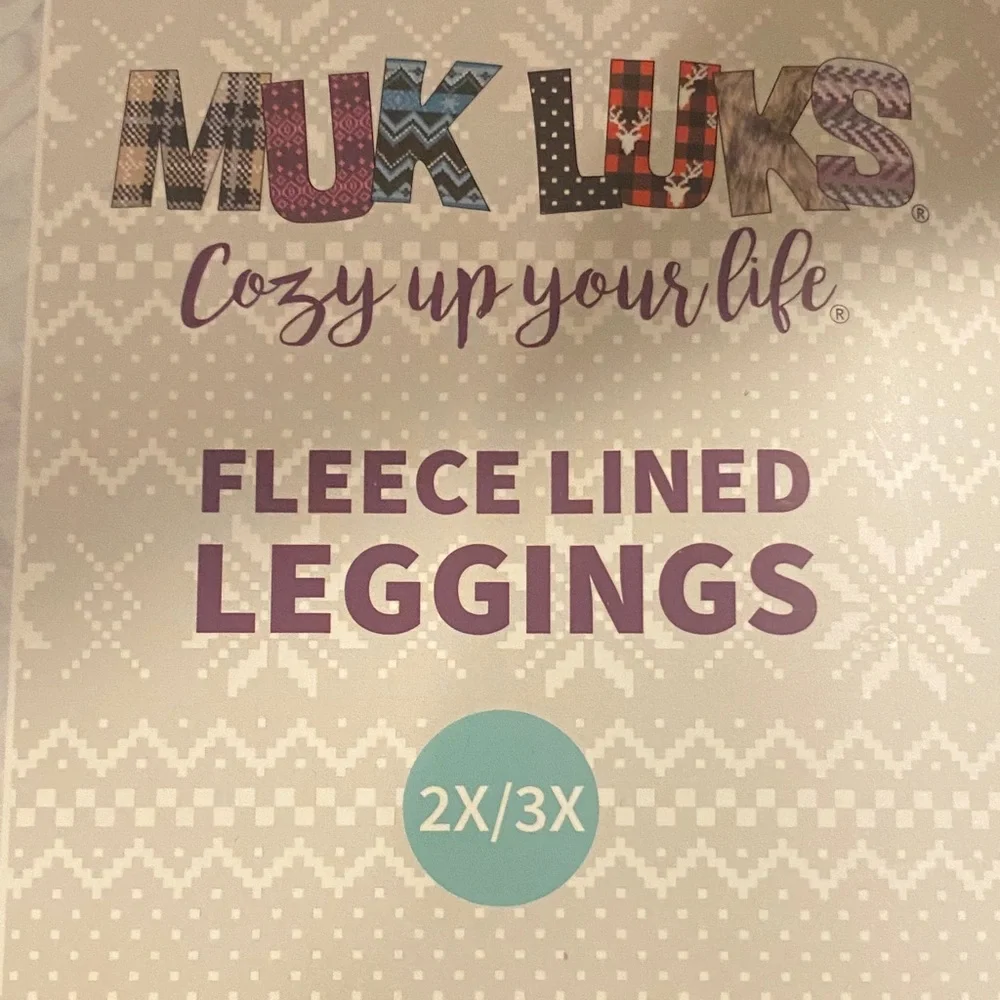 Muk Luks Black Fleece Lined Leggings - Picture 2 of 3